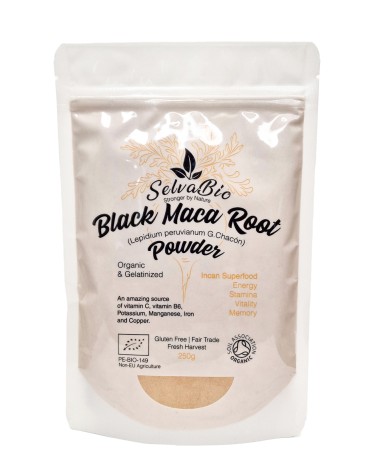 Organic Gelatinized Black Maca Root Powder
