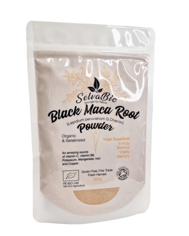 Organic Gelatinized Black Maca Root Powder