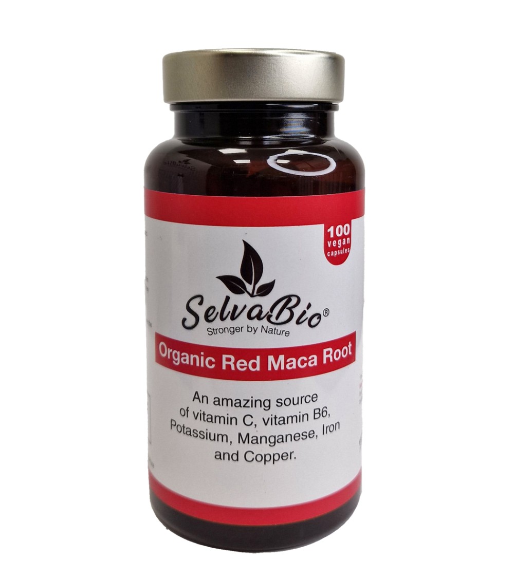 Organic Gelatinized Red Maca Root Capsules - Vegan