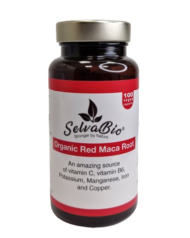 Organic Gelatinized Red Maca Capsules – Peruvian 100 Vegan Caps.