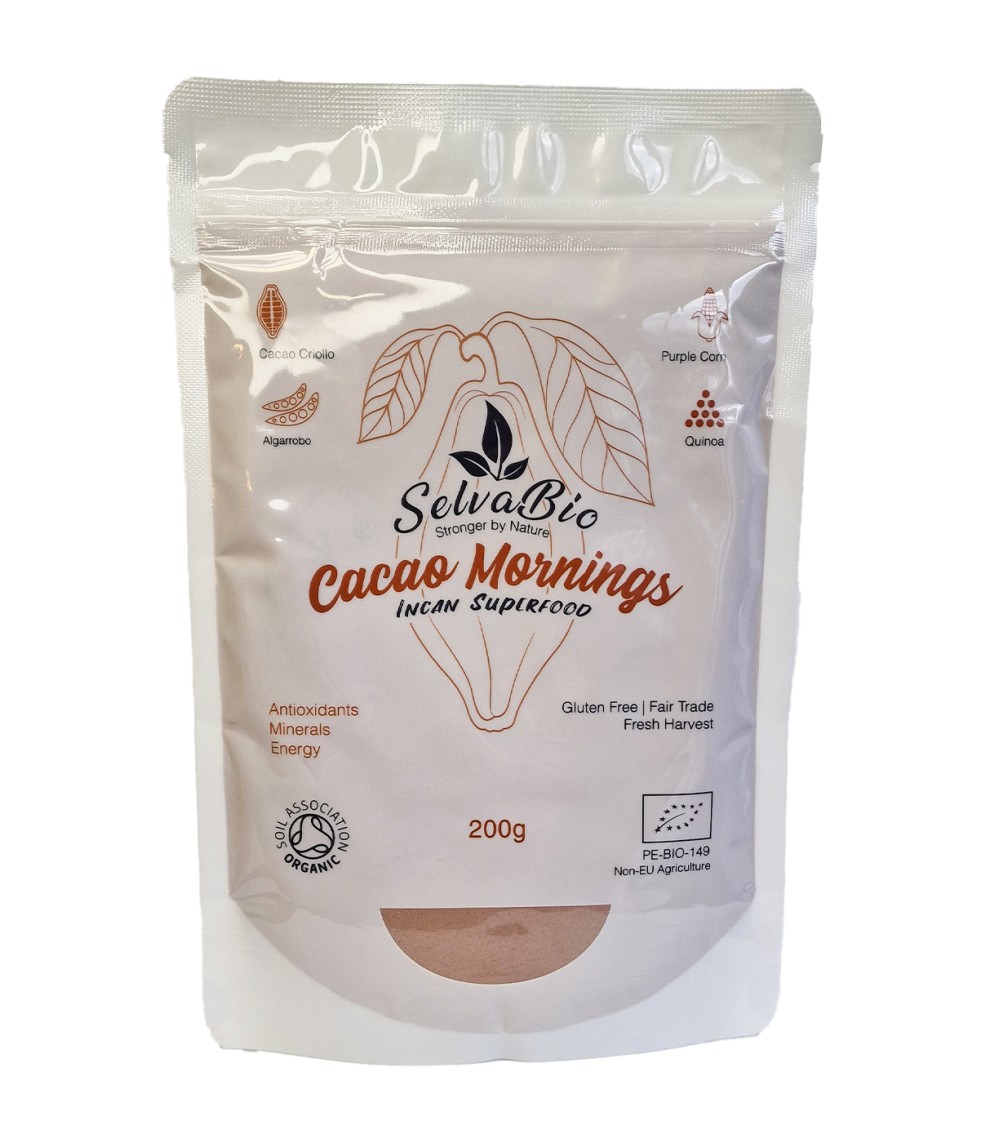 SelvaBio Cacao Mornings, Organic Blend Raw Powder
