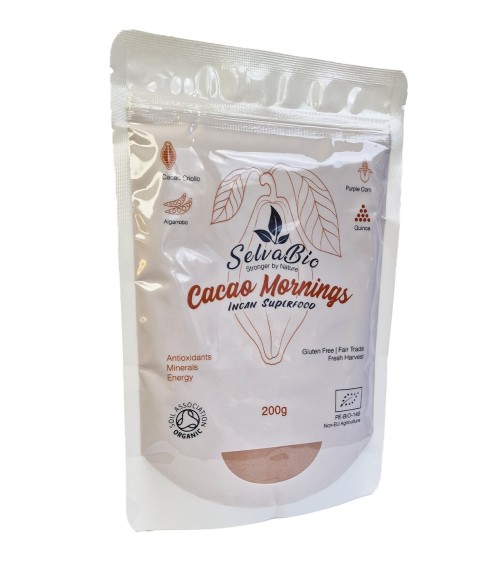 SelvaBio Cacao Mornings, Organic Blend Raw Powder