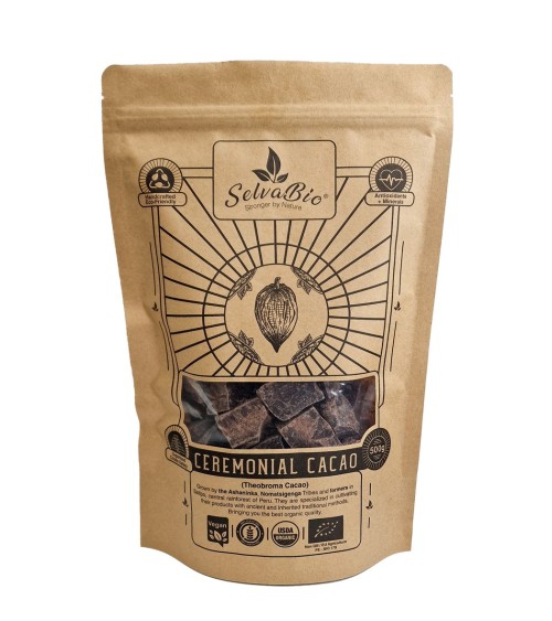 Organic Ceremonial Cacao, 500g From The Ashaninka, Matsigenga and Farmers Located in The Central Rainforest of Peru.