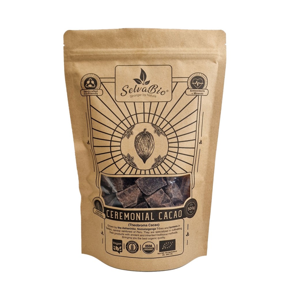 Organic Ceremonial Cacao, 500g From The Ashaninka, Matsigenga and Farmers Located in The Central Rainforest of Peru.