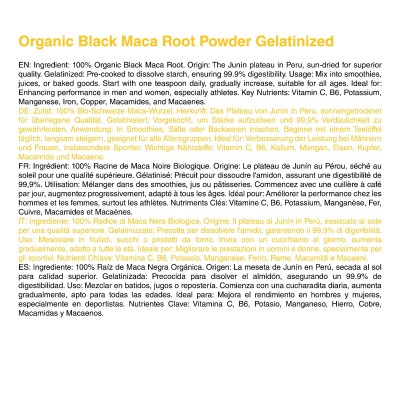 Organic Black Maca Root Powder Gelatinized