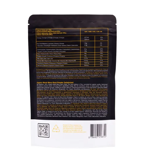Organic Black Maca Root Powder Gelatinized