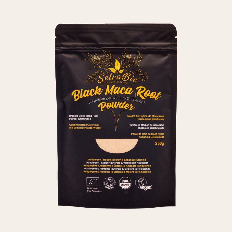 Raíz de Maca Negra Orgánica en Polvo Gelatinizado - 250g - del Peru