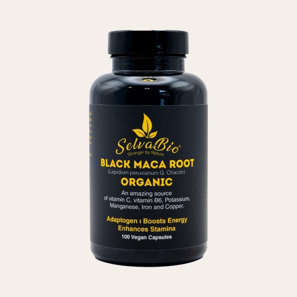 Organic Black Maca Root Capsules - Vegan - 750mg