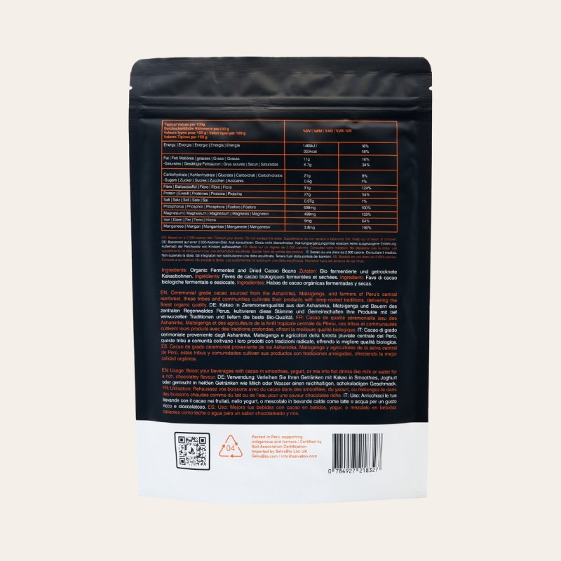 Organic Cacao Powder - Low Cadmium - Single Origin - From Peru - 250g
