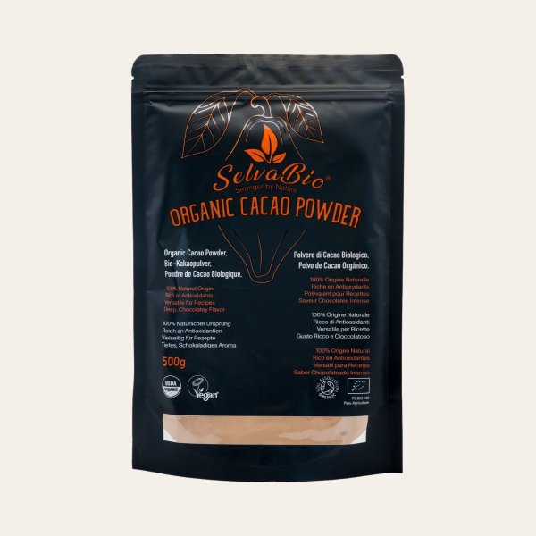 Cacao en polvo orgánico - Bajo en cadmio - Origen único - De Perú - 500g