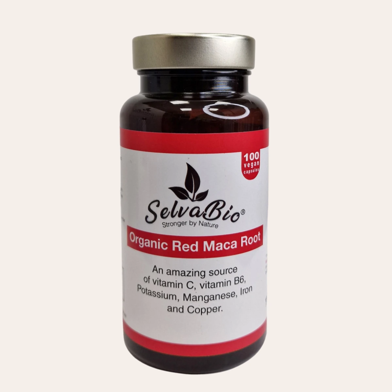 Organic Red Maca Root Capsules - Vegan - 500mg