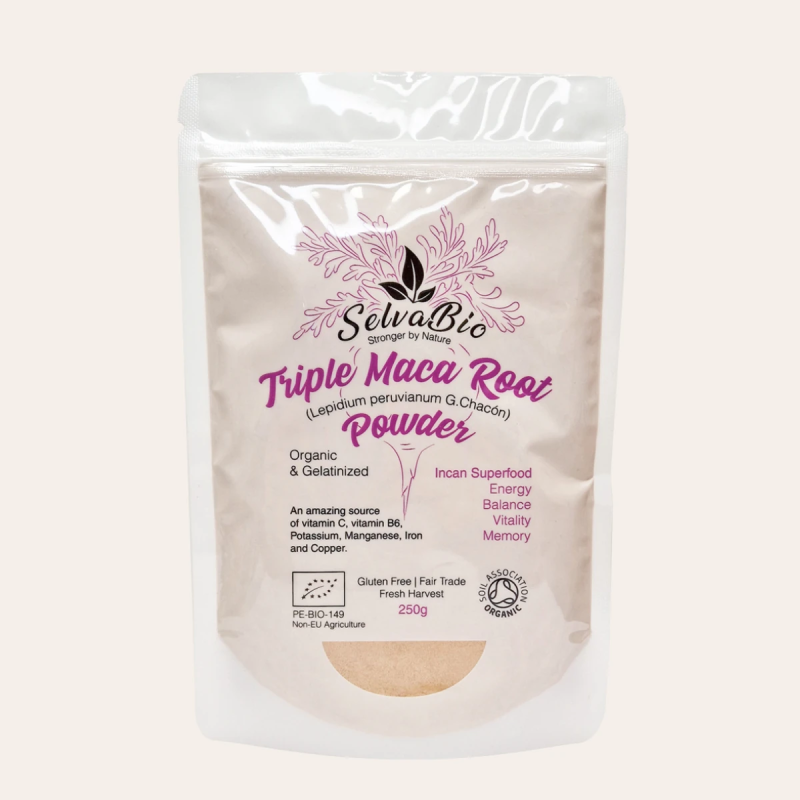 Triple Maca Root Powder Gelatinized - Vegan - 250g - From Peru