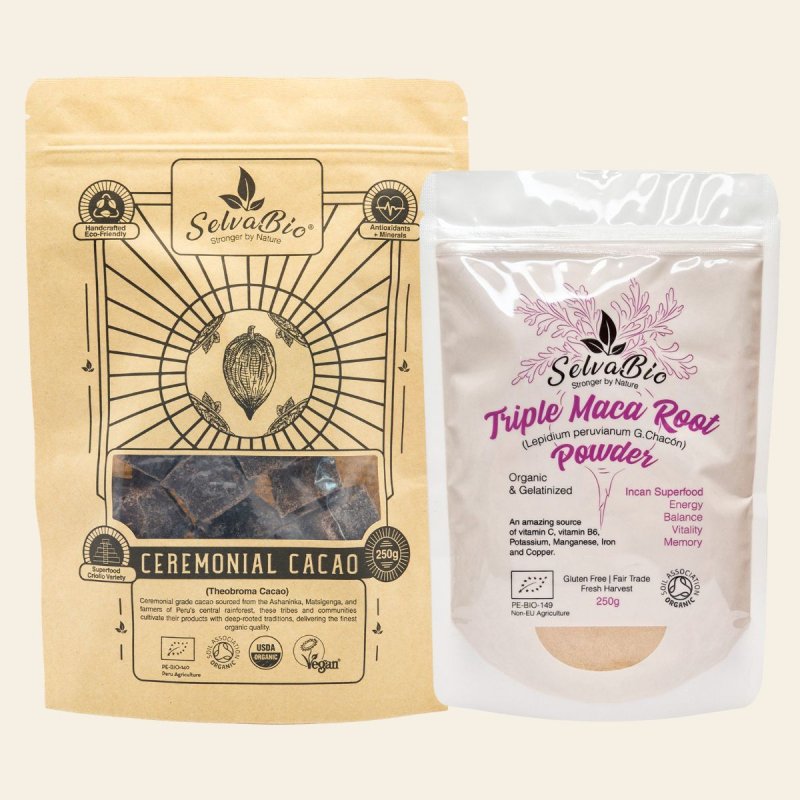 Ceremonial Cacao 250g + Triple Maca Root Powder 250g