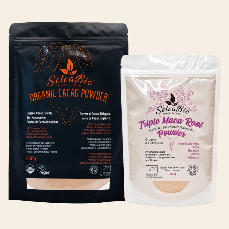 Organic Cacao Powder 250g + Triple Maca Root 250g